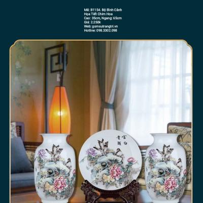 BỘ BÌNH CẢNH HỌA TIẾT CHIM – HOA